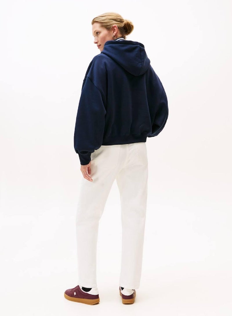 TOMMY HILFIGER Textured Logo Relaxed Hoody - Image 2