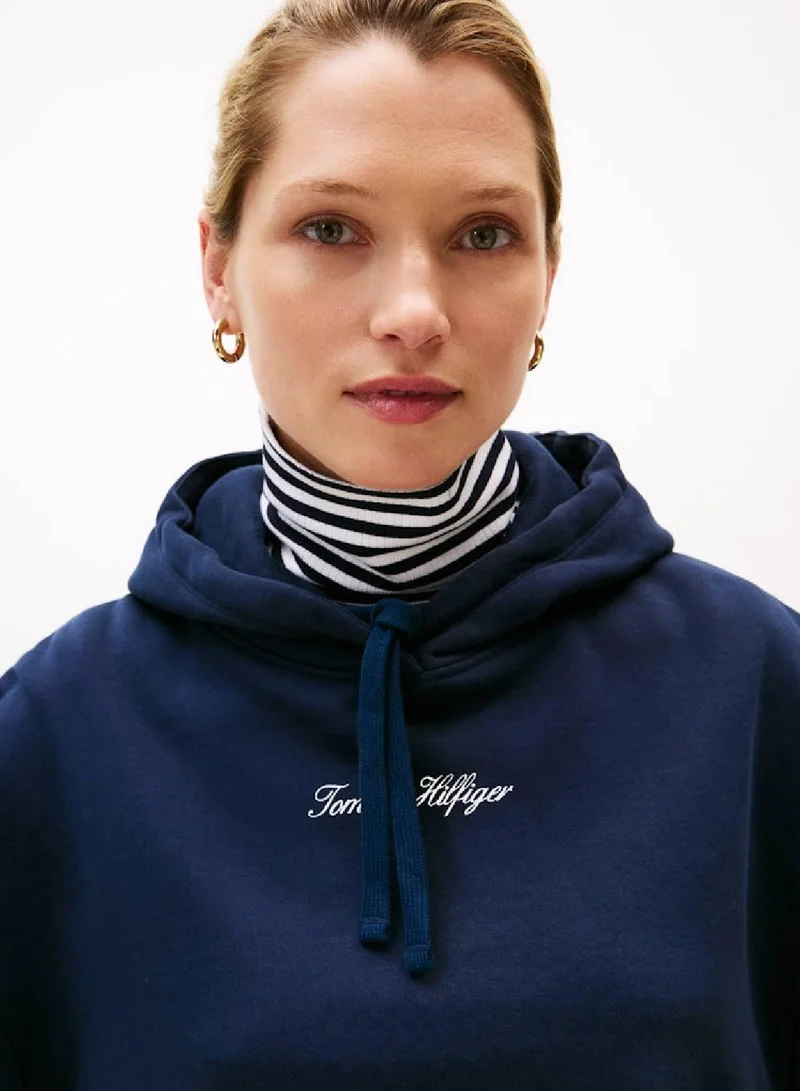TOMMY HILFIGER Textured Logo Relaxed Hoody