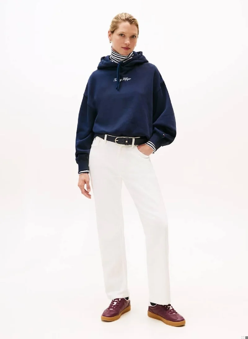 TOMMY HILFIGER Textured Logo Relaxed Hoody