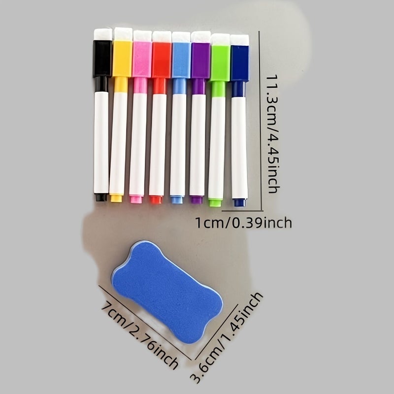 17pcs Dry Erase Marker Set 16 Pens with Magnetic Eraser Non Toxic Quick Drying - Image 2
