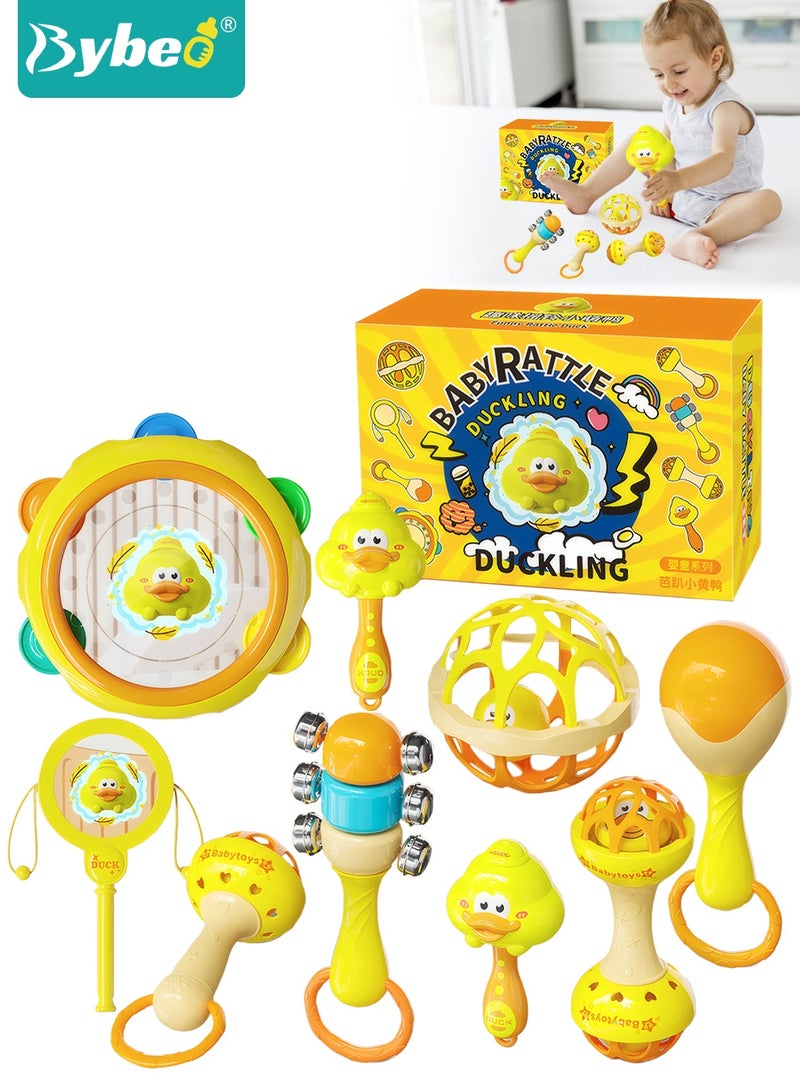 بيبو مجموعة ألعاب خشخيشة للأطفال مكونة من 9 قطع، ألعاب تسنين للأطفال الرضع مع مجموعة طبول موسيقية، ألعاب موسيقية للأطفال، هدايا ألعاب حسية لحديثي الولادة، مجموعة ألعاب تعليمية مبكرة للأولاد والبنات من عمر 0 ​​إلى 36 شهرًا - Image 1