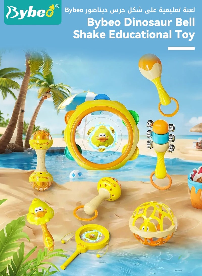 بيبو مجموعة ألعاب خشخيشة للأطفال مكونة من 9 قطع، ألعاب تسنين للأطفال الرضع مع مجموعة طبول موسيقية، ألعاب موسيقية للأطفال، هدايا ألعاب حسية لحديثي الولادة، مجموعة ألعاب تعليمية مبكرة للأولاد والبنات من عمر 0 ​​إلى 36 شهرًا - Image 2
