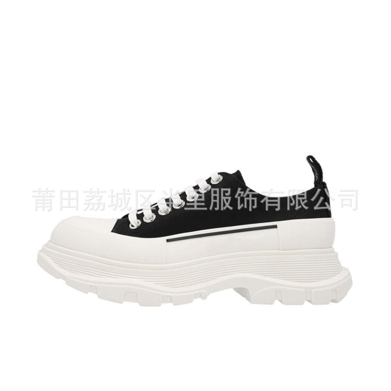 Putian Pure Original Mcqueen Canvas Shoes For Women, Thick-Soled Height-Increasing White Shoes For Men, Casual Dad Shoes With Platform Sole High Version - Image 1