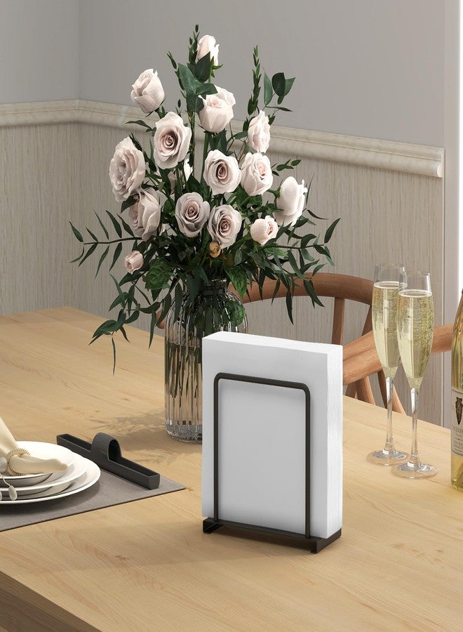 STWWO Napkin Holder for Table, Metal Napkin Holder for Kitchen Dining, Standing Paper Napkin Storage for Table Countertop, Black - Image 2