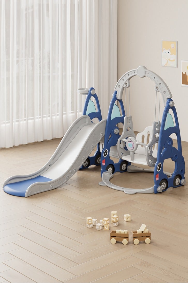 Amoyls 4 in 1 Kids Slide Swing Set with Basketball Hoop Climber Indoor Outdoor Safe Toddler Playground  - Image 1