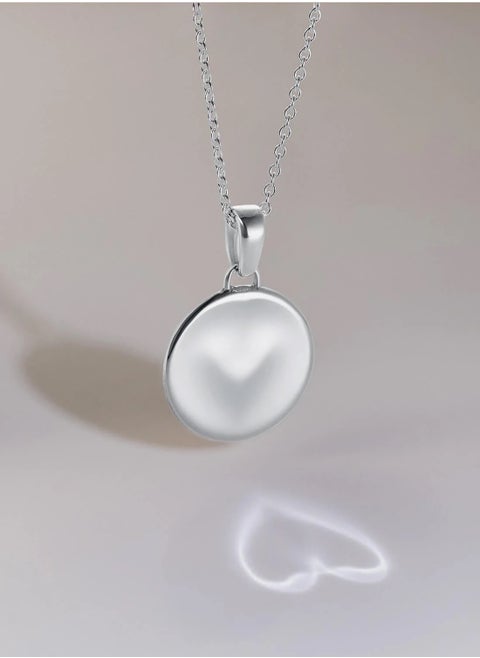 Caustic Heart Pendant With Chain in Sterling Silver