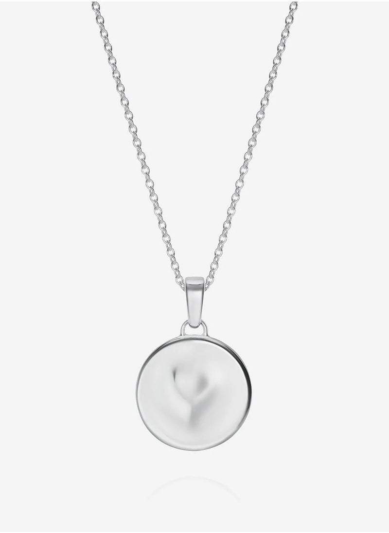Caustic Heart Pendant With Chain in Sterling Silver