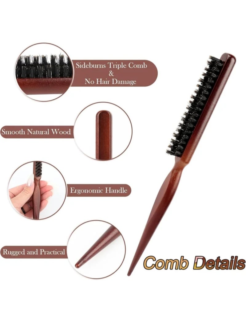 Alice Wooden Hair Brush for Smoothing, Styling, Detangling, Oil Distribution, and Split-End Prevention for All Hair Types – Comfortable, Healthy Design for Shiny, Thick Hair Without Pain – Suitable for Women, Men, and Children - Image 2