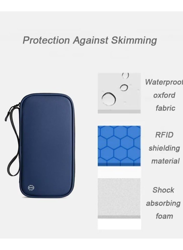 Excefore محفظة سفر بحامل جواز سفر عائلي، غطاء جواز سفر منظم لوثائق السفر، مثالي لحفظ جواز السفر وبطاقات الهوية وتذاكر الطيران والمال، أسود - Image 4