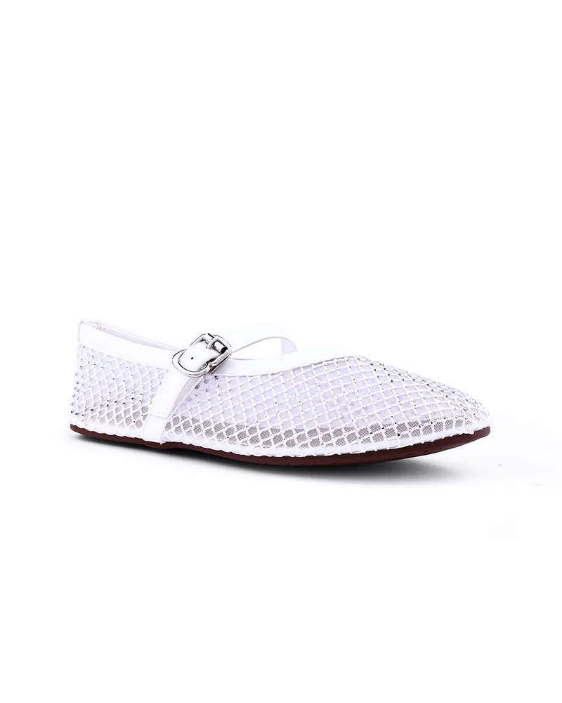 Cuple Womens open weave mesh pattered flat shoes