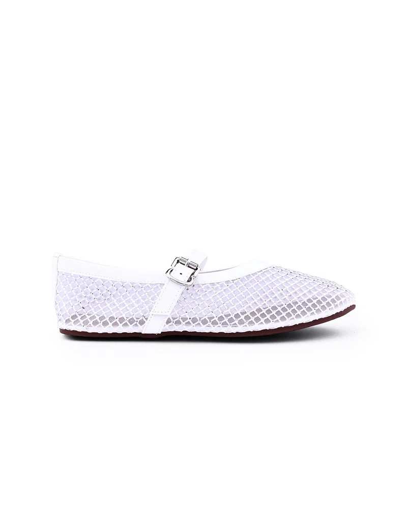 Cuple Womens open weave mesh pattered flat shoes