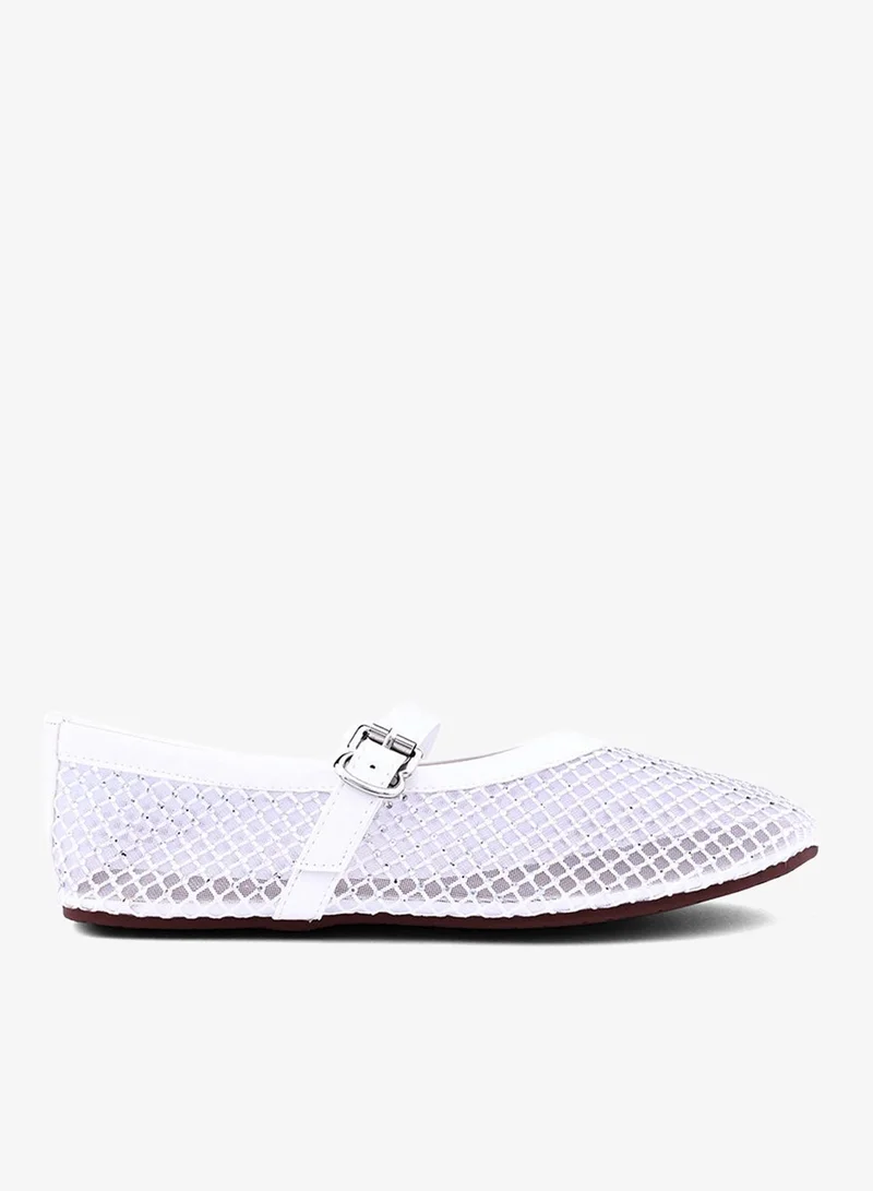 Cuple Womens open weave mesh pattered flat shoes