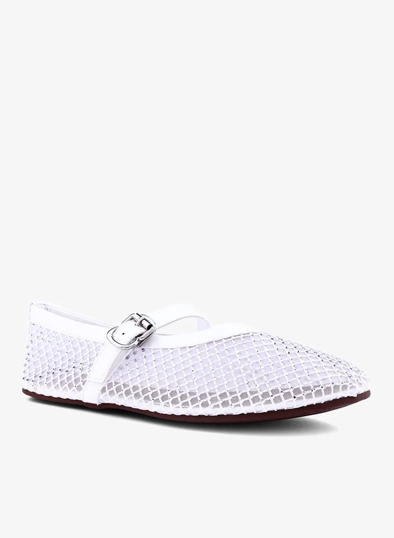 Cuple Womens open weave mesh pattered flat shoes