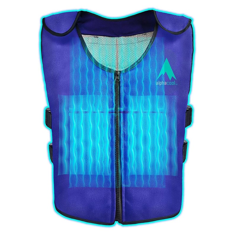 Alphacool Ice Vest for Men and Women Adjustable Cooling Vest with Ice Packs Blue One Size