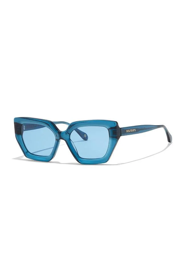 30Sundays Phoenix,Women Sunglasses, Cat Eye Sunglasses, UV Protection: UV400 (Blue,Blue)