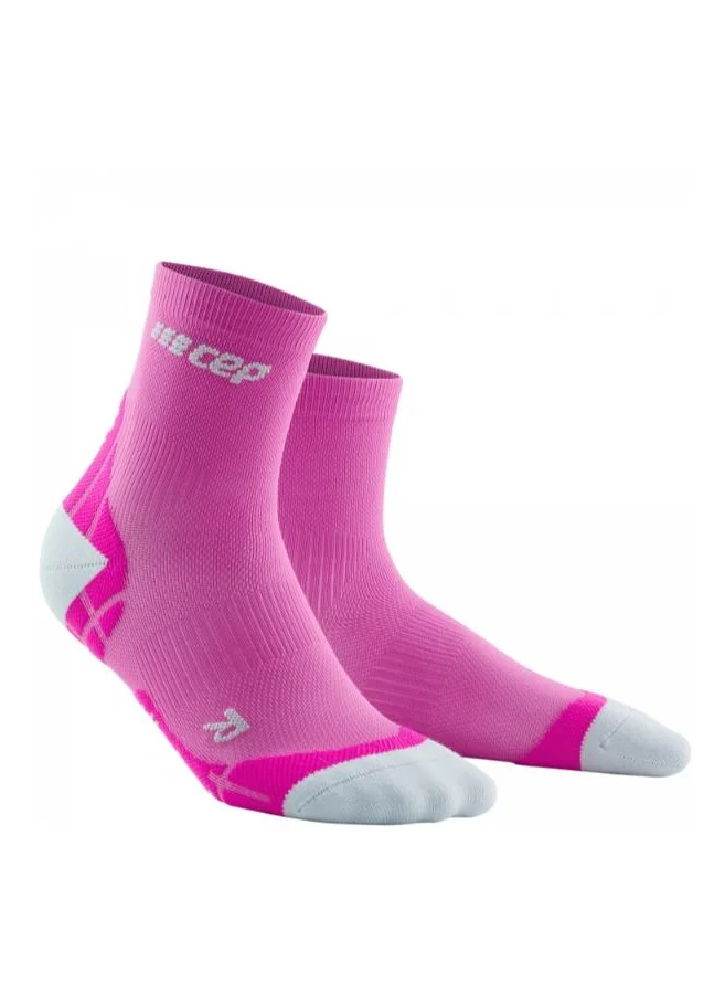سي إي بي CEP - Ultralight Compression Socks Mid Cut Electric Pink/Light Grey Women