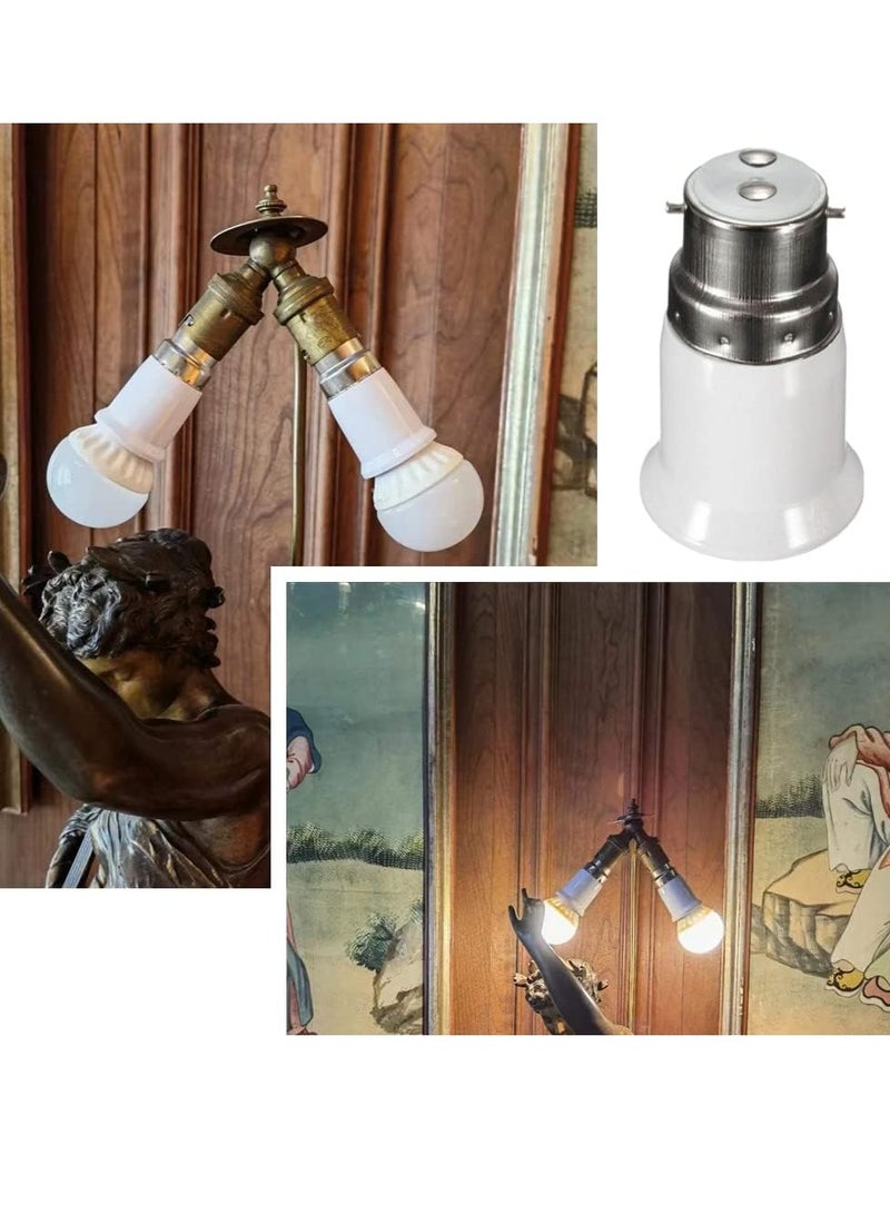 4-Pack B22 to E27 Adapter Lamp Socket Converter Maximum Wattage 200W Heat Resistant up to 150℃ Fire Resistant Converts B22 Bayonet Fitting to E27 Edison Screw-in Socket - Image 4