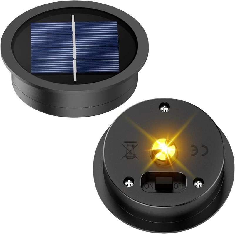 Misawce 2 Pack Solar Light Replacement Tops(2.76 Inch Top, 2.36 Inch Bottom), Waterproof Replacement Solar Lantern Parts for Outdoor Hanging Lanterns DIY Table Lights Garden Patio Decor - Image 1
