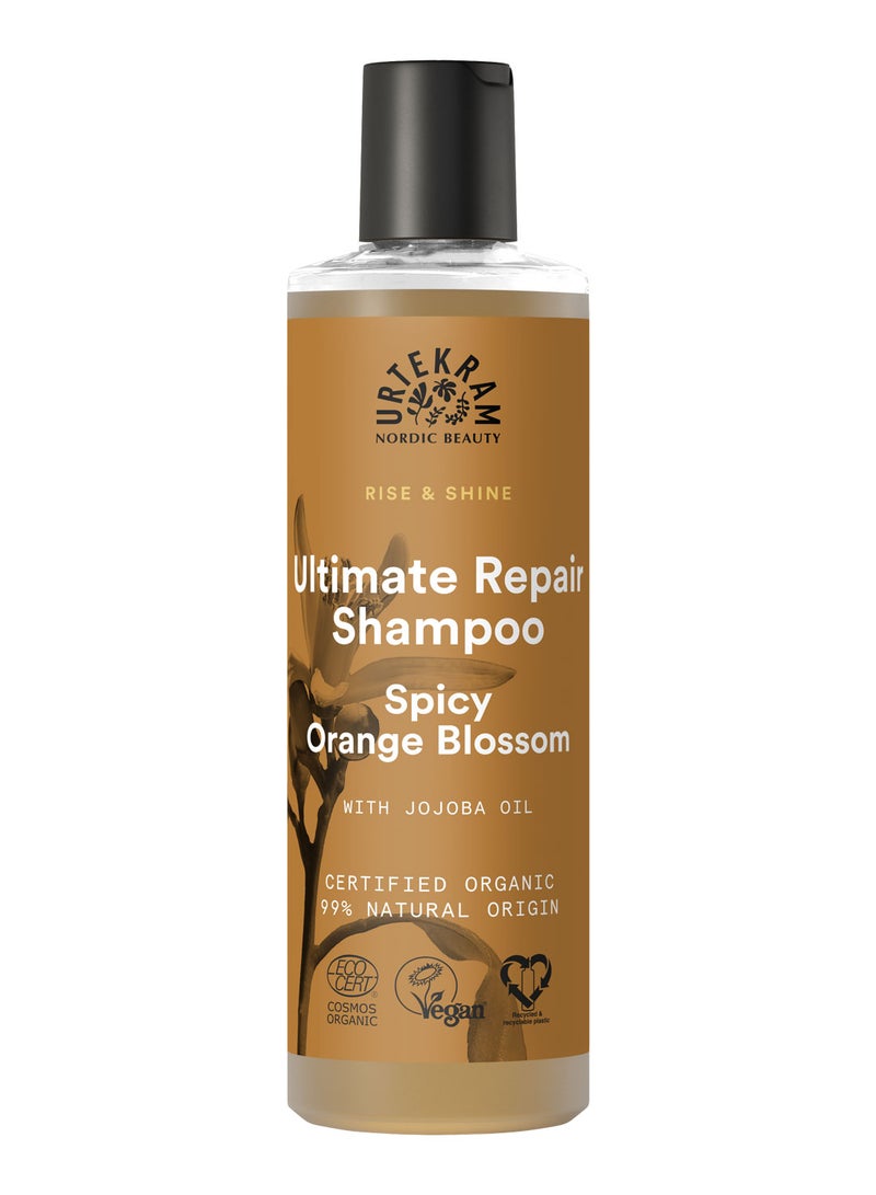 Urtekram Organic Spicy Orange Blossom Ultimate Repair Shampoo, 250ml -100% Organic and Vegan - Silicone and Paraben-Free