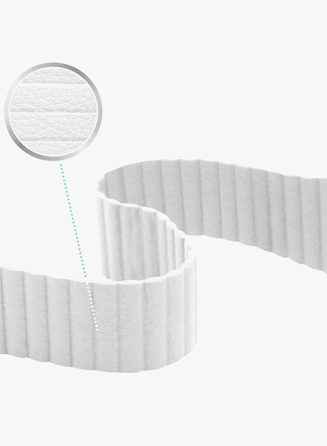 Genuine Leather Loop Band For Apple Watch 44mm White - Image 2