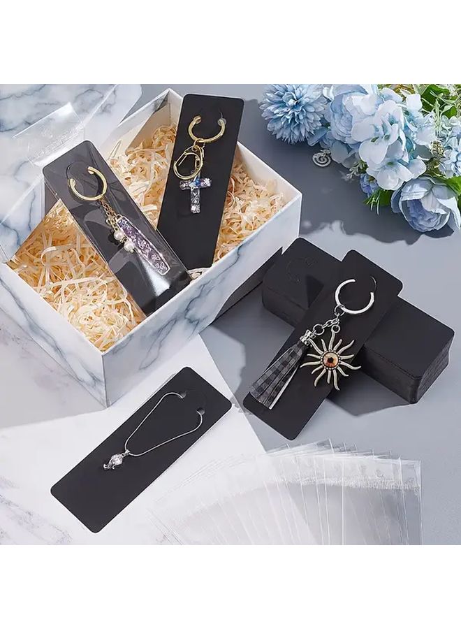 100pcs White Jewelry Display Cards With Bags Hanging Loop Organizer For Retail And Craft - Image 5