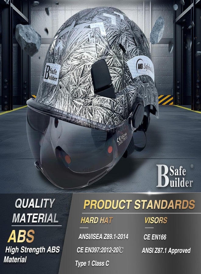 SAFEBUILDER Construction Safety Helmet with Build-in Visor ABS Hard Hat with Visor Adjustable Ventilation Hardhats Work Head Protection ANSI/ISEA Z89.1 (GangMu Hat with CS Visor) - Image 3