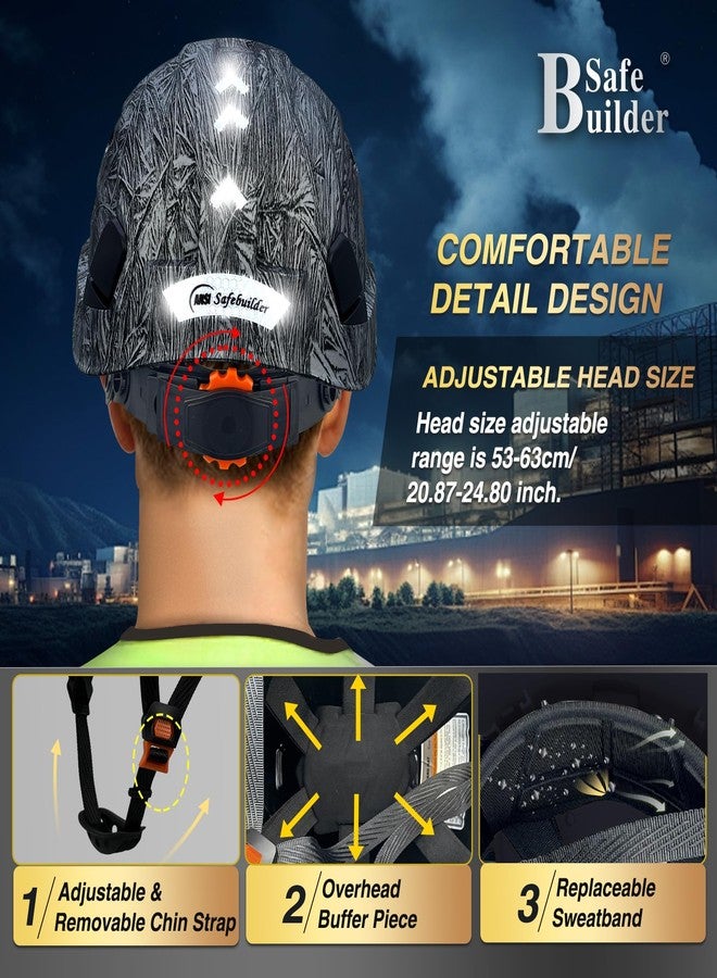 SAFEBUILDER Construction Safety Helmet with Build-in Visor ABS Hard Hat with Visor Adjustable Ventilation Hardhats Work Head Protection ANSI/ISEA Z89.1 (GangMu Hat with CS Visor) - Image 5