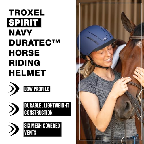 Troxel Spirit Full Coverage Horse Riding Helmet LowProfile Adjustable Design Safety Horseback Riding Gear Large 738 734 Navy Duratec - Image 5