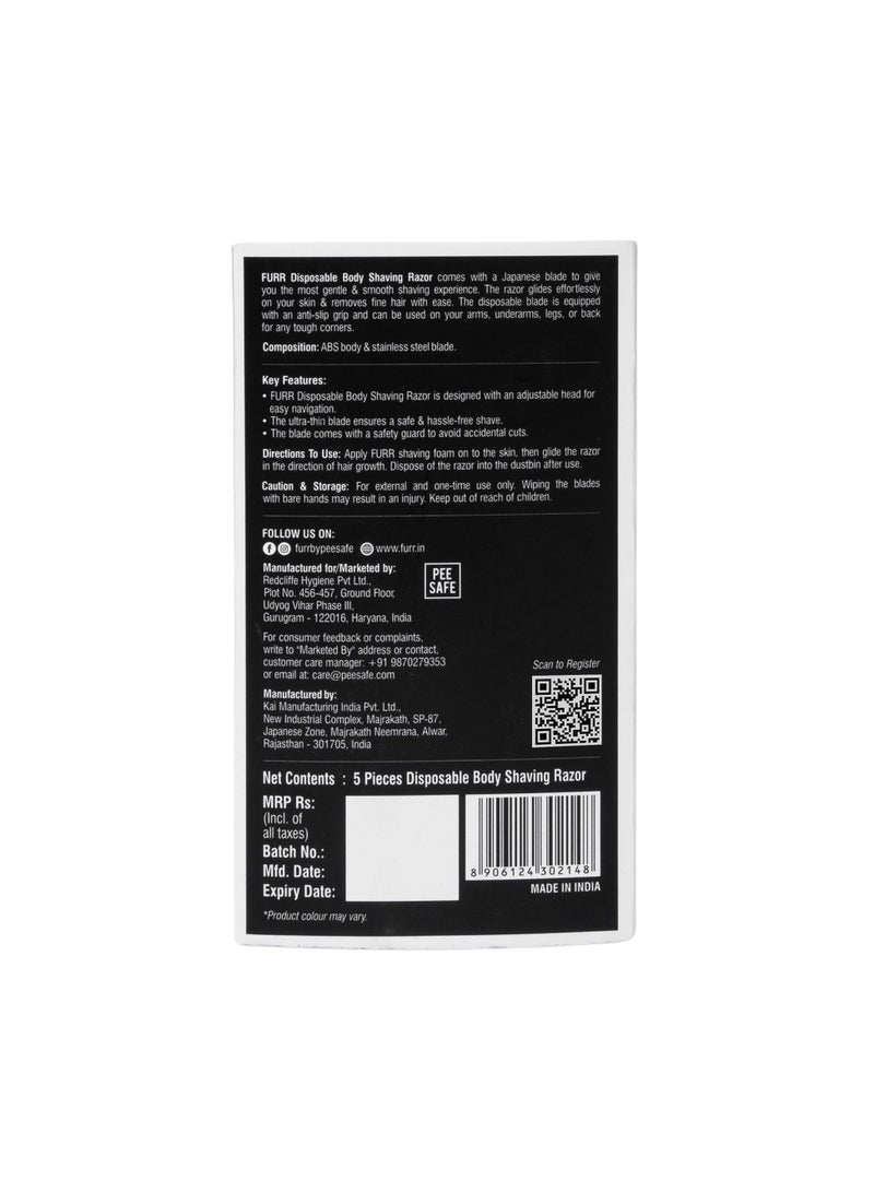 Furr Disposable Body Shaving Razor (Pack of 5) - Image 3
