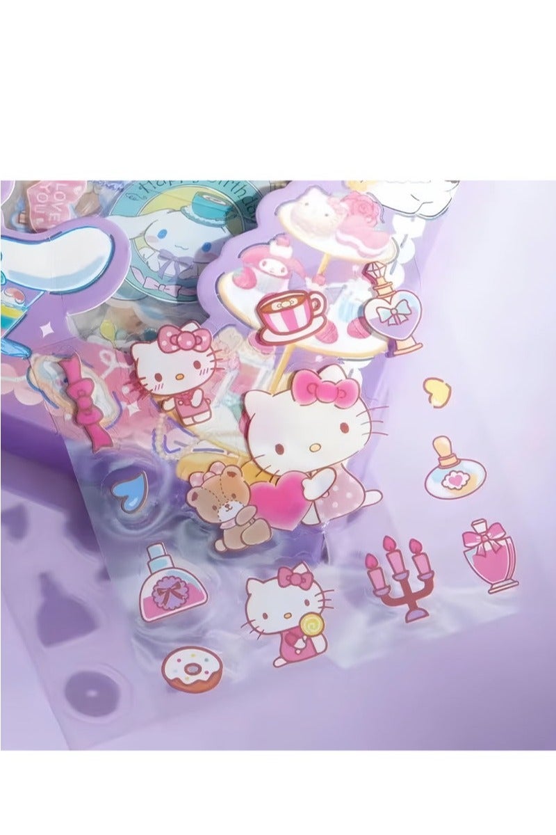 Sanrio Anime Girl Stickers - 100 Sheets Sanrio Stickers Kit, Vinyl Cartoon Aesthetic Decorative Sticker Set, Ideal for Scrapbooking, Journaling, Laptops and Room Decoration - Image 5