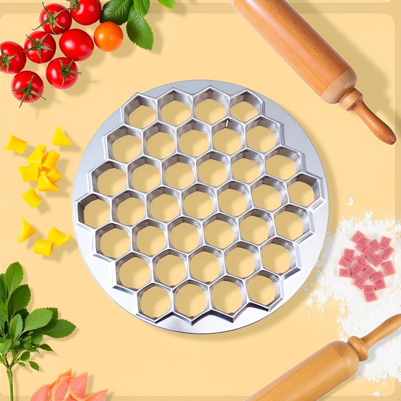 SquarezhenBo Professional 37-Hole Ravioli Mold - Stainless Steel Dumpling Maker for Russian Cuisine, for Heavy-Duty Pelmeni,Pierogi Press Tool with Measurement Markings, Kitchen Gadgets and Baking Accessories - Image 2