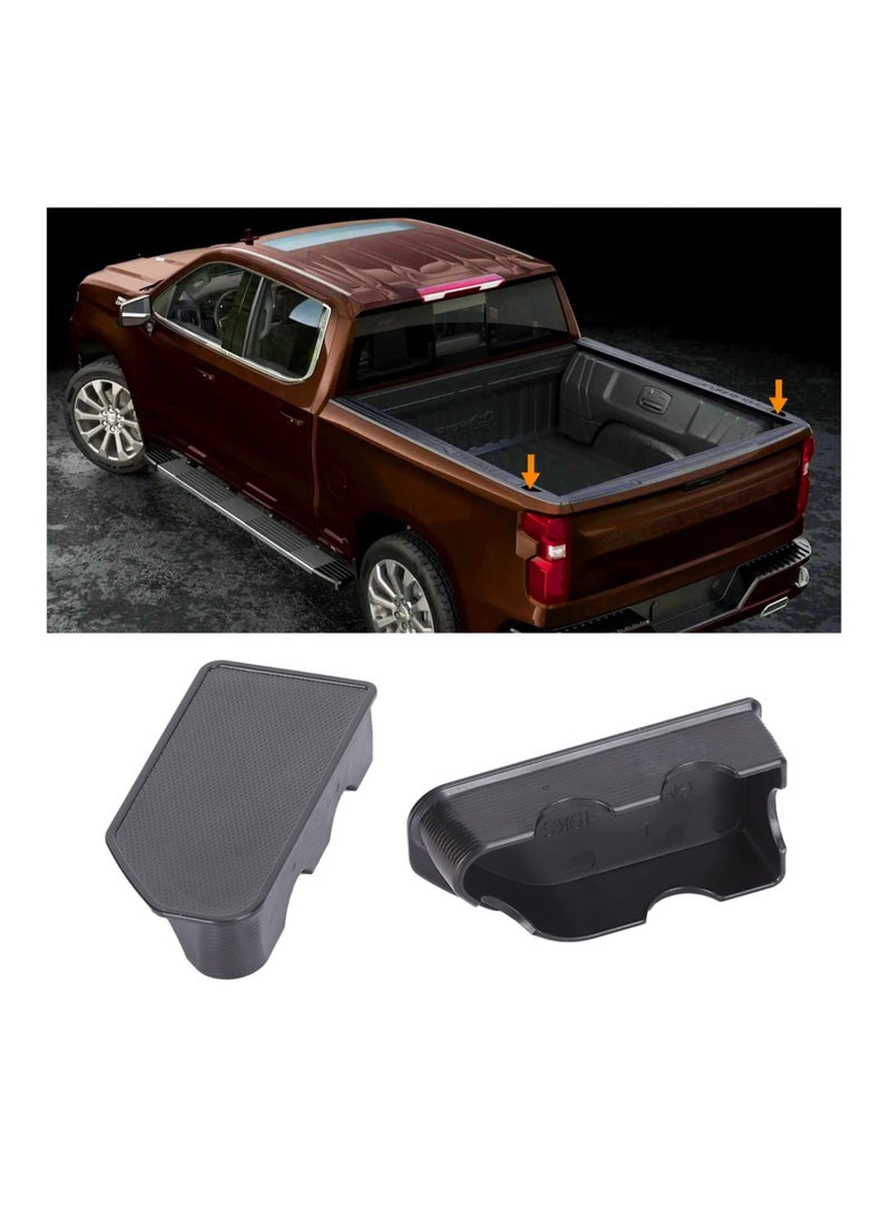 KASTWAVE Bed Rail Stake Pocket Covers for GMC Sierra 1500/ for Chevy Silverado 1500 2019-2022 & for Silverado/ for Sierra 2500/3500 HD 2020 2021 2022 Rear Truck Tonneau Covers Stake Holes Cap Plugs (2 Packs)  - Image 1