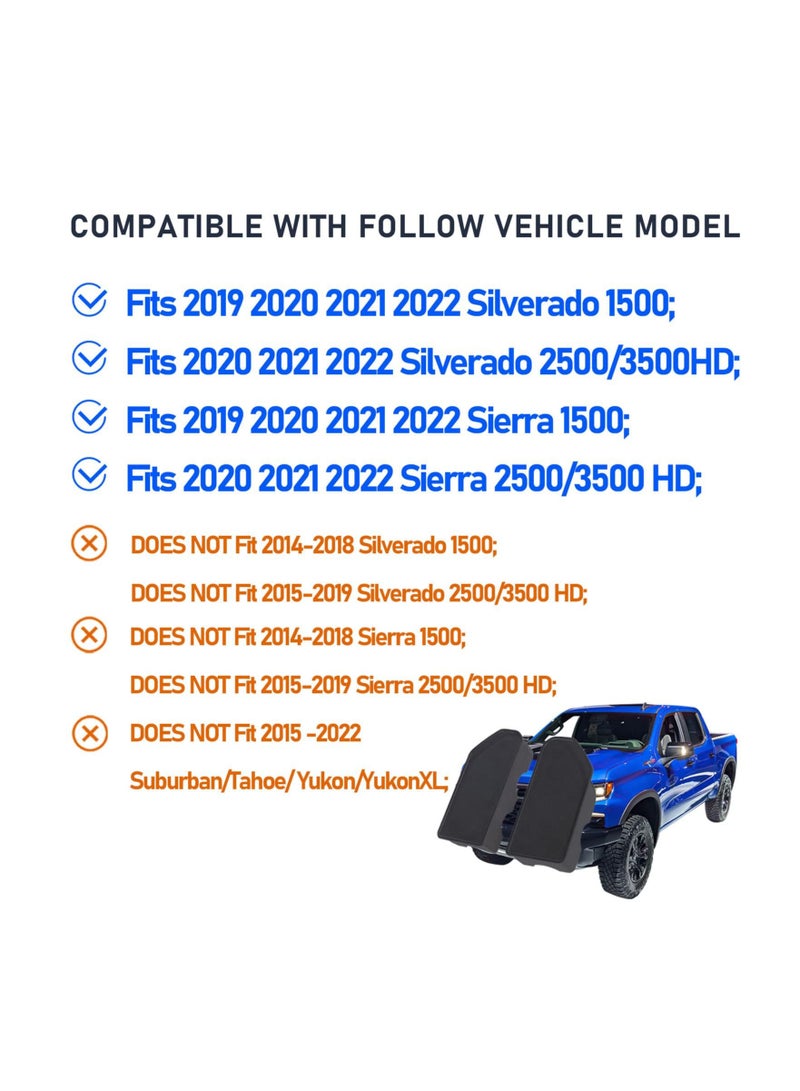KASTWAVE Bed Rail Stake Pocket Covers for GMC Sierra 1500/ for Chevy Silverado 1500 2019-2022 & for Silverado/ for Sierra 2500/3500 HD 2020 2021 2022 Rear Truck Tonneau Covers Stake Holes Cap Plugs (2 Packs)  - Image 2