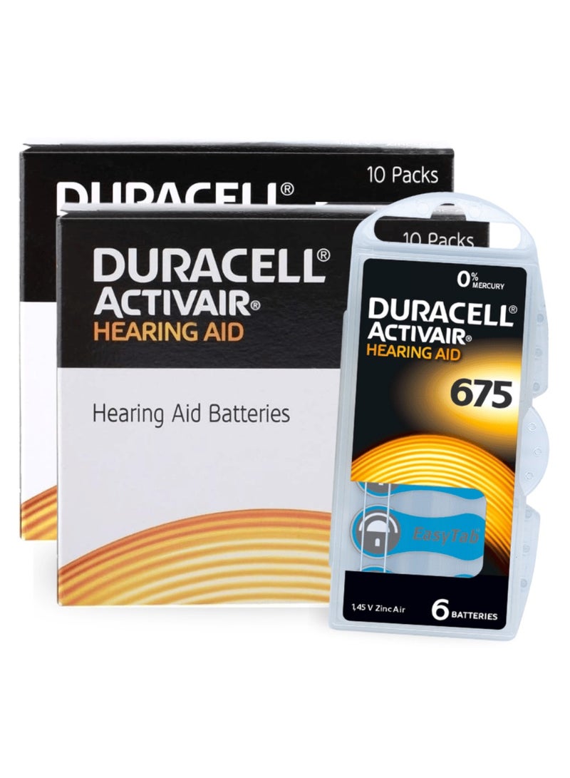 دوراسيل 120-Pieces Duracell Activair (Size 675) Hearing Aid 1.45V Zinc-Air Hg0% Mercury Batteries - Image 1