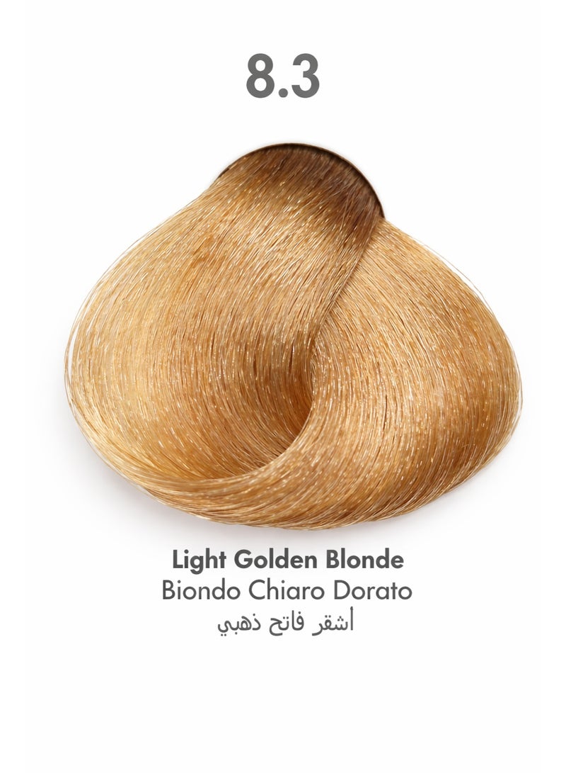 Vizo Permanent Hair Color Cream Light Golden Blonde 8.3 120ml - Image 2