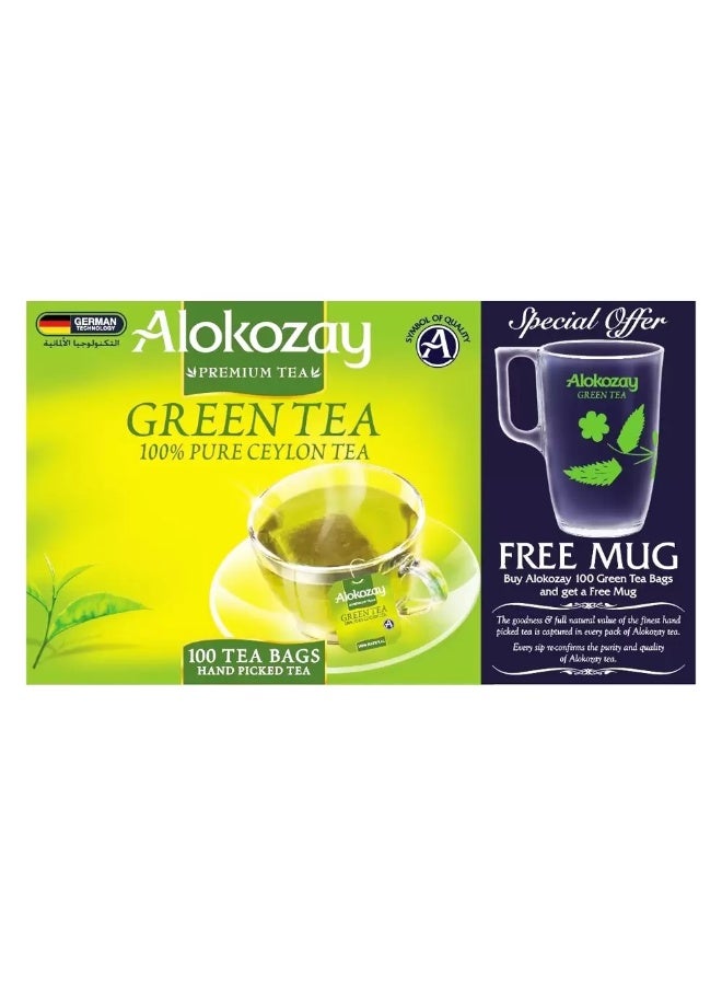 Alokozay Premium Green tea, 100 Tea bags - Image 1