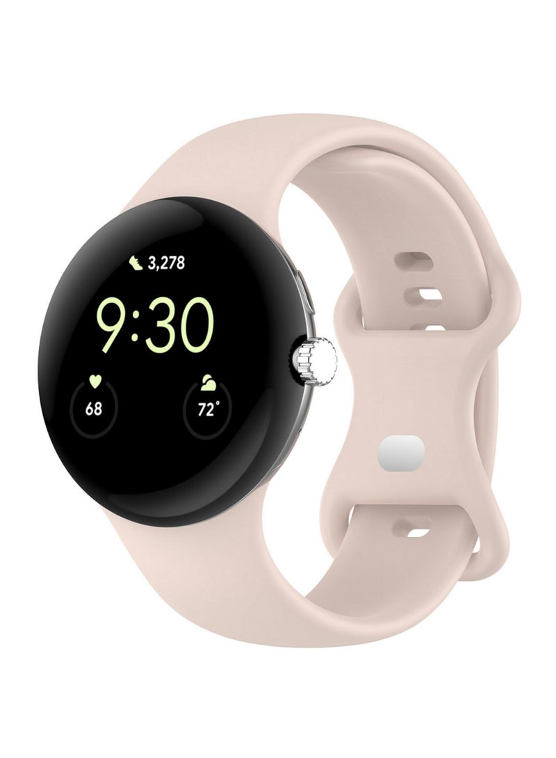 1PCS Silicone Strap For Google Pixel Watch 3 45mm Replacement Sport Bracelet Durable Soft Comfortable Wristband Smart Band Accessories L Size Pink - Image 1