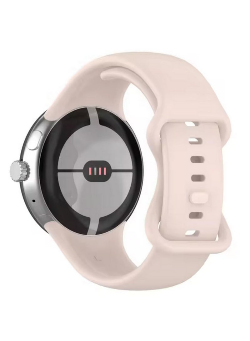 1PCS Silicone Strap For Google Pixel Watch 3 45mm Replacement Sport Bracelet Durable Soft Comfortable Wristband Smart Band Accessories L Size Pink - Image 2