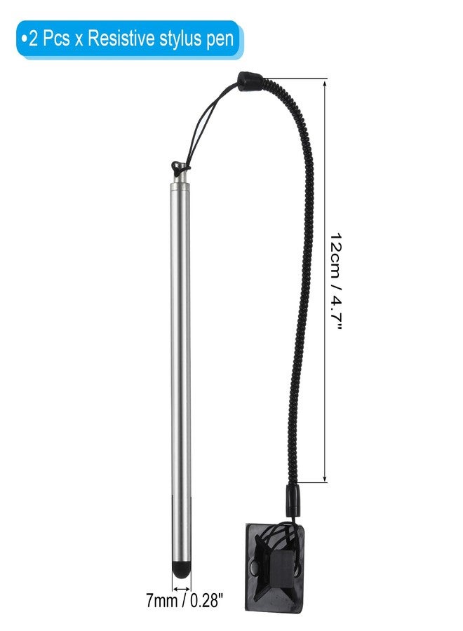 MECCANIXITY 2pcs Resistive Touch Screens Pen Resistance Pen for Car Navigation GPS POS, Silver - Image 2