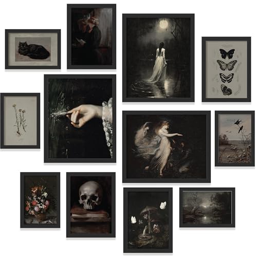 97 Decor Dark Academia Decor Victorian Gothic Wall Art Prints Dark Moody Aesthetic Pictures Creepy Goth Posters Vintage Gothic Painting for Home Bedroom Decorations 8x10 Unframed - Image 1