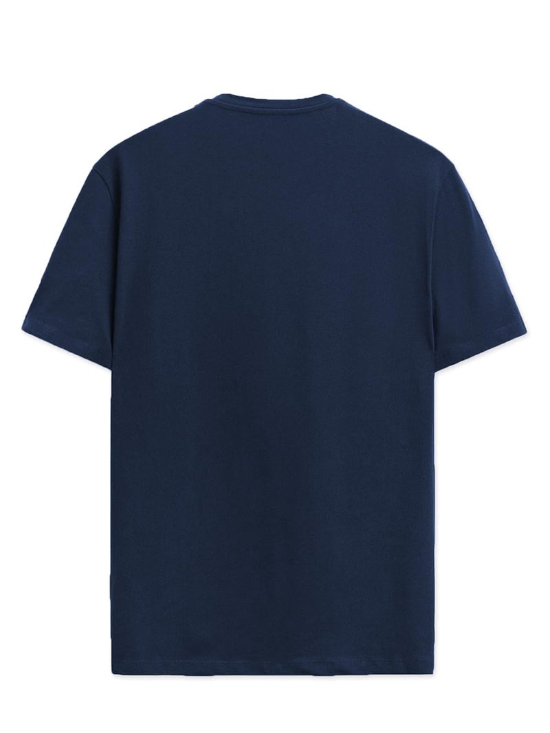 ADRO Men's Cotton Solid Regular Fit T-Shirt (Rn24-Inv-Nb_Navy Blue, 2XL - Image 3