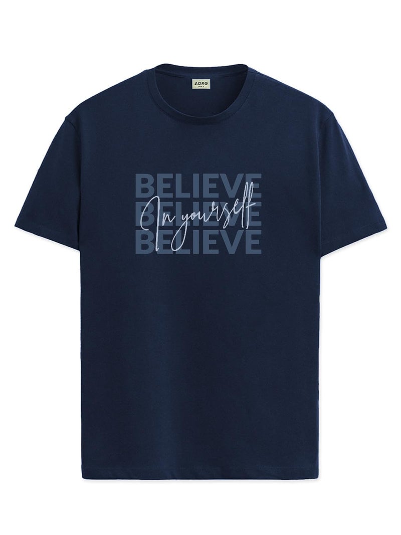 ADRO Men's Cotton Solid Regular Fit T-Shirt (Rn24-Inv-Nb_Navy Blue, 2XL - Image 1