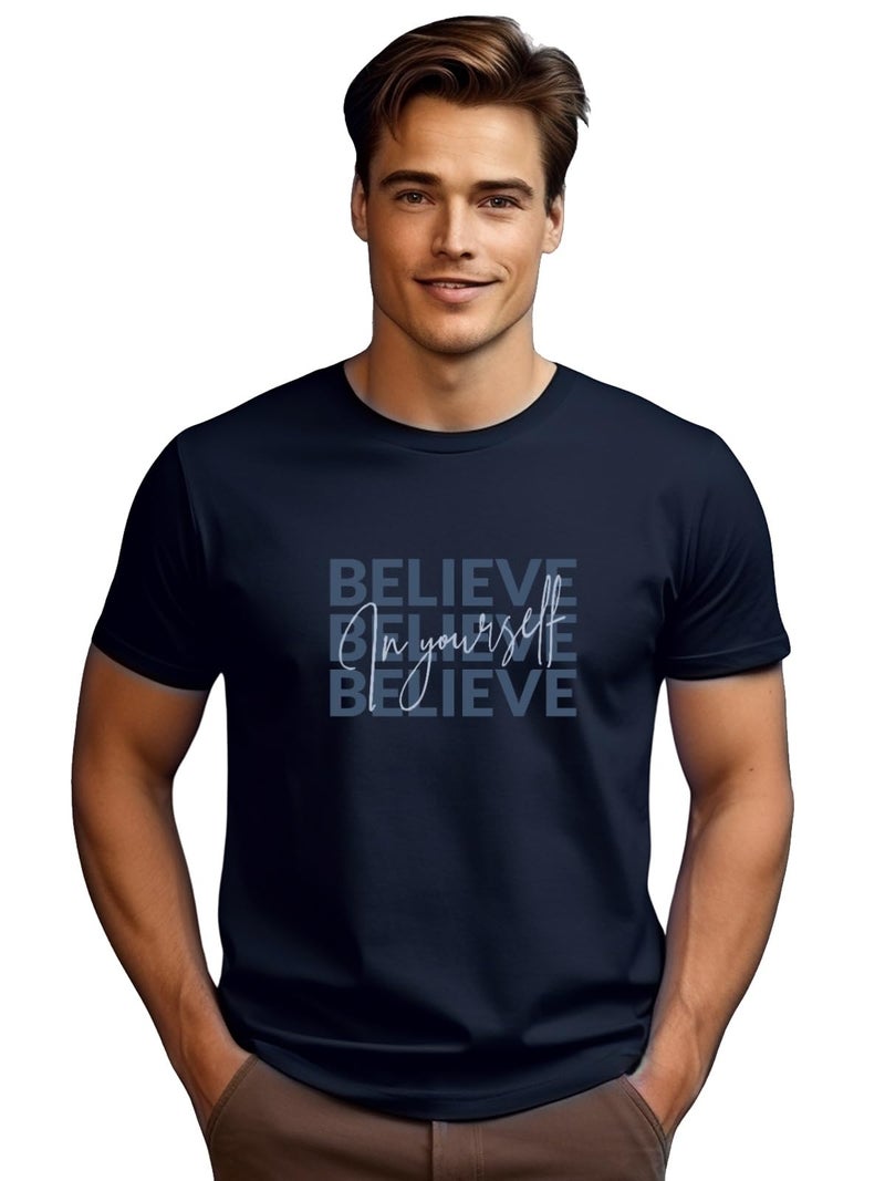 ADRO Men's Cotton Solid Regular Fit T-Shirt (Rn24-Inv-Nb_Navy Blue, 2XL - Image 4