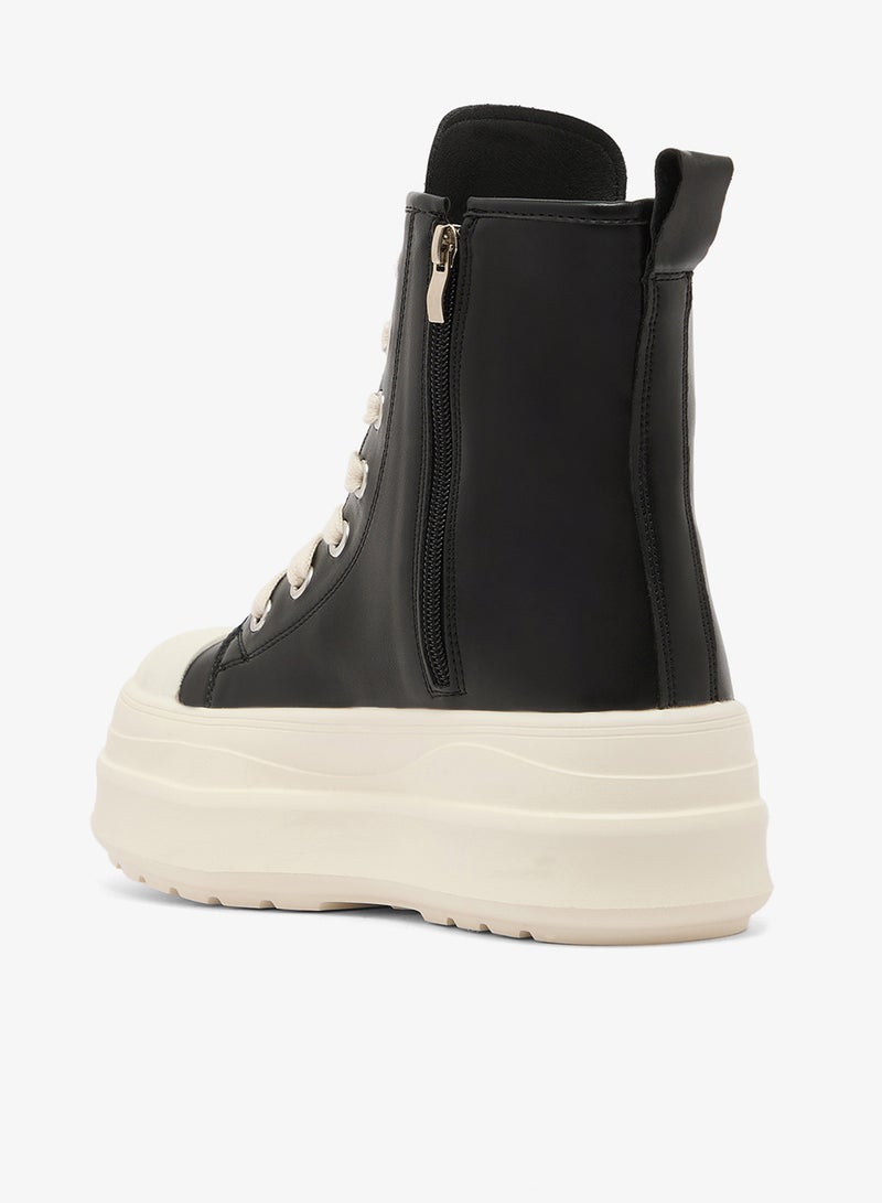 Ginger Platform Chunky Detail Lace Up Sneakers - Image 3
