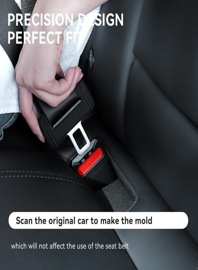 YONZEE 5-Pack Silicone Seatbelt Buckle Protectors for Tesla Model 3 Model Y Accessories - Scratch Protection and Noise Reduction Accessory (Black) - Image 3