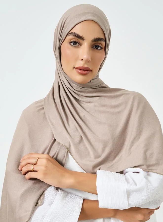 تايك تو حجاب محبوك سادة متمدد