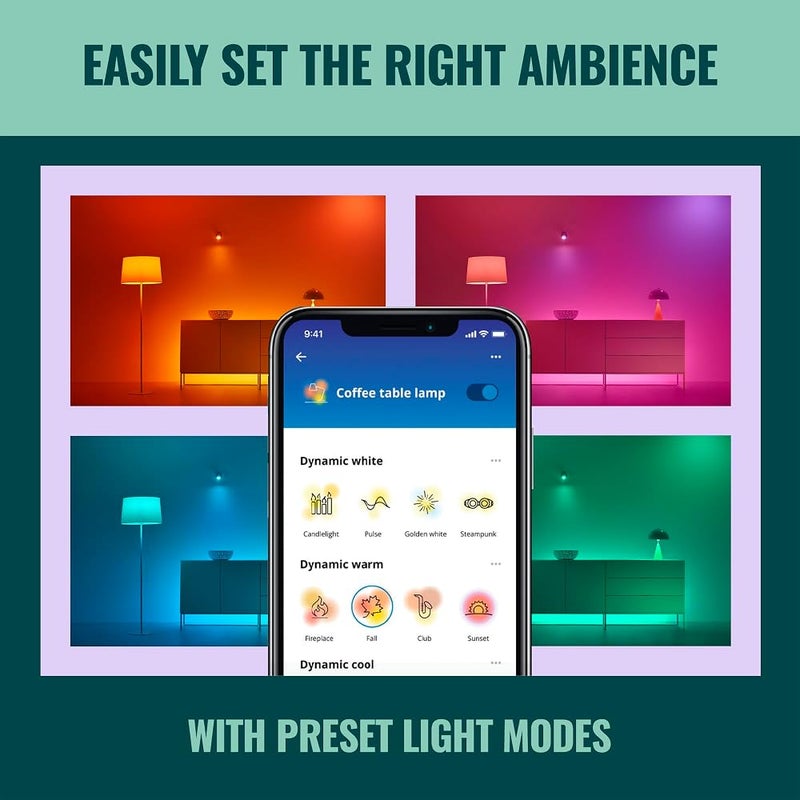 WiZ Connected 60W A19 LED Smart Light Bulbs - Connects to Your Wi-Fi - E26 Smart Bulb - Control with Voice or App + Activate with Motion - Matter Compatible - 2 Pack - Image 4