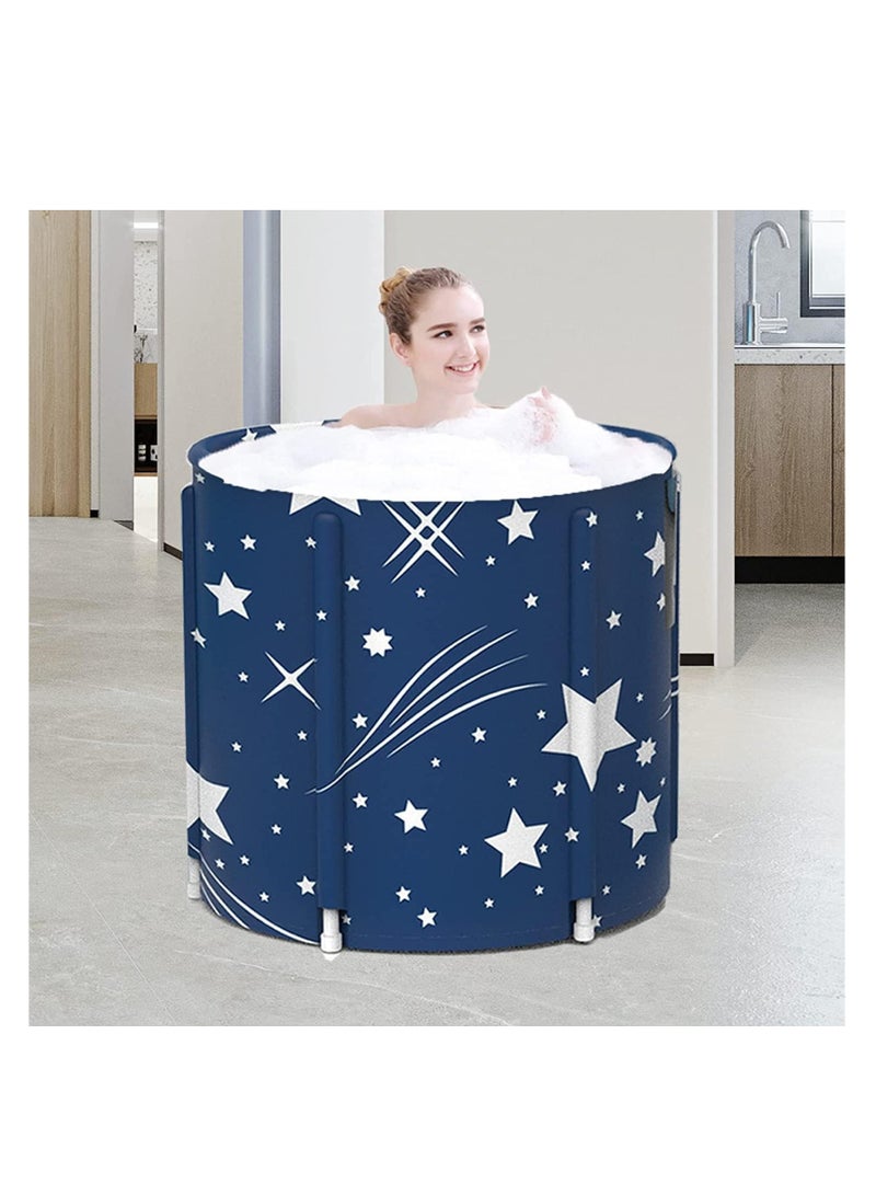 بريميفي حوض استحمام أزرق محمول يحرر حوض استحمام قابل للطي وقابل للطي للكبار، حوض استحمام سبا صديق للبيئة، حوض استحمام قابل للطي مثالي للاستحمام في الحمامات الساخنة والجليدية - Image 1