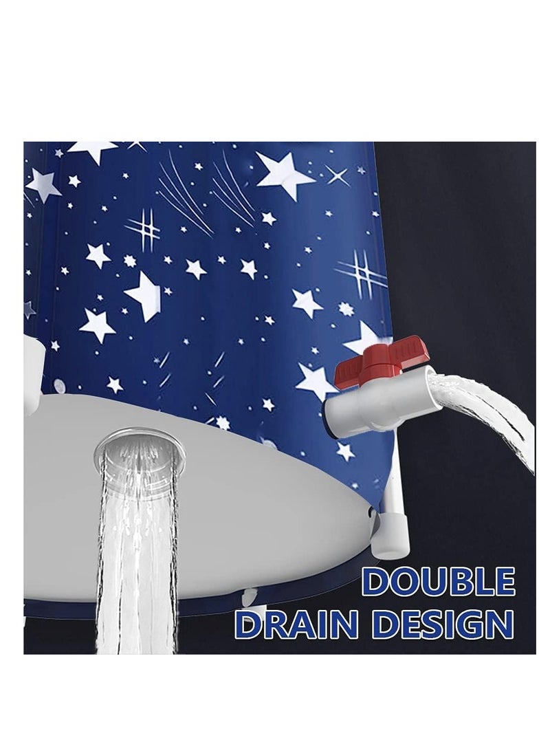 بريميفي حوض استحمام أزرق محمول يحرر حوض استحمام قابل للطي وقابل للطي للكبار، حوض استحمام سبا صديق للبيئة، حوض استحمام قابل للطي مثالي للاستحمام في الحمامات الساخنة والجليدية - Image 3