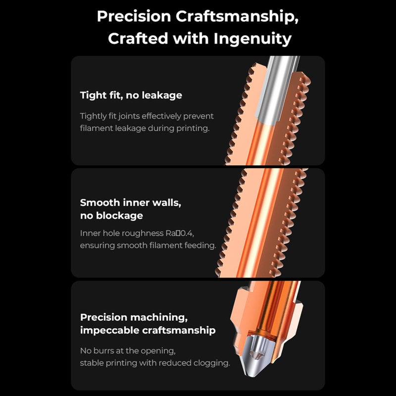 Creality ''Unicorn'' Quick-Swap Nozzle Kit for K1C and Ender-3 V3 3D Printers Titanium Alloy Heat Break High-flow Printing Copper Alloy and   Hardened Steel Hotend Nozzle 4PCS  - - Image 2